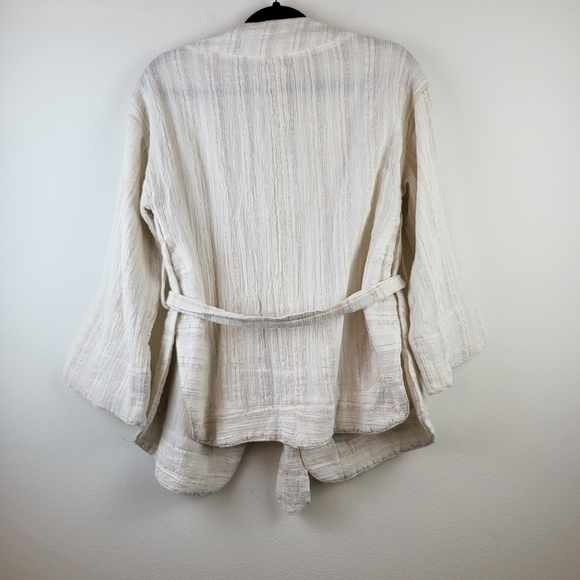 HEI HEI Anthropologie gauzy metallic thread lined Kimono Jacket XS Oversized - Picture 6 of 9